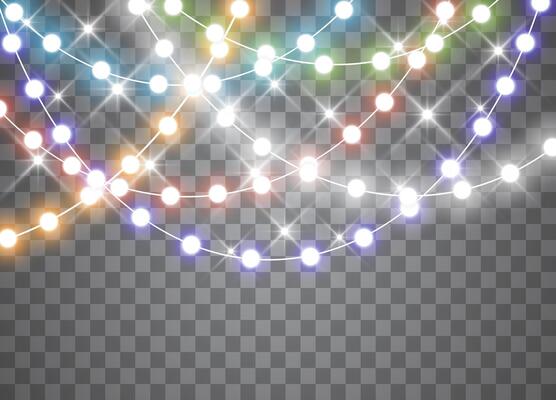 Christmas light strings for seasonal design elements