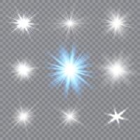 Magic light glow and sparkling stars Collection vector