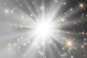 Magical light glow and dust particles set vector