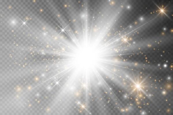 Magical light glow and dust particles set