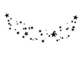 Random stream of fireworks stars on a white background vector