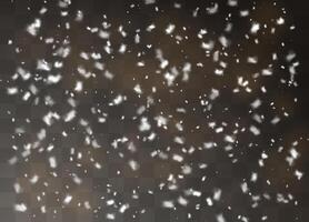 Christmas snowflakes falling on a soft snow background vector