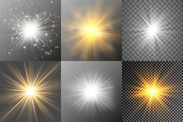 Christmas stars and shimmering light explosions collection