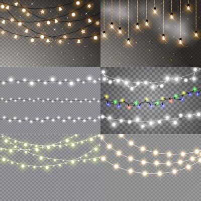 Glowing Christmas lights for festive web and poster design