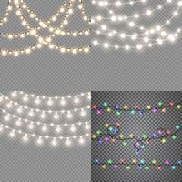 Festive glowing Christmas lights for web and print vector