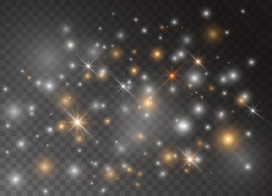 Stars and dust particles with glowing light effects