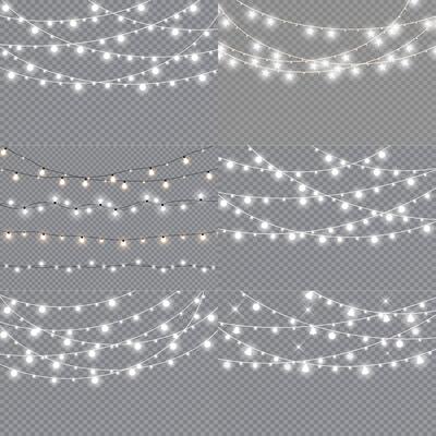 Christmas lights for posters, banners, and web design