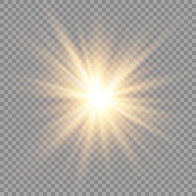 Illuminated star with glittering light effects