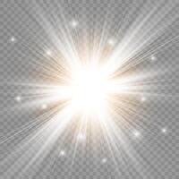 Starburst illumination with sparkling rays vector