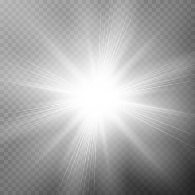 Starry burst with shimmering ray effects