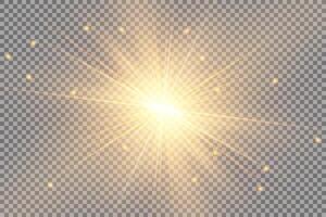 Explosive star with sparkling sun effect vector