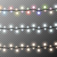 Illuminated garlands for festive design projects vector