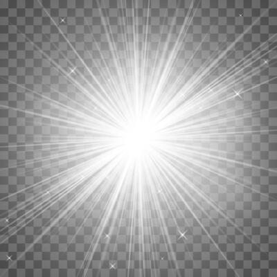 Bright star glow with radiant ray sparkles