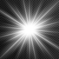 Sparkling light burst with solar glow vector