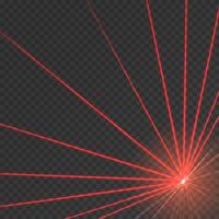 Red light effect. Laser beams with rays of light. vector