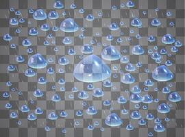Water drops set different shapes background. vector