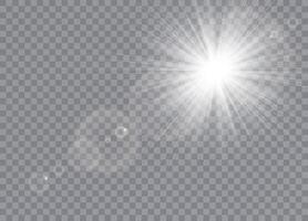 Sun flash with rays and spotlight vector
