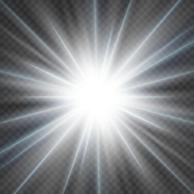 Starry explosion with bright sunburst