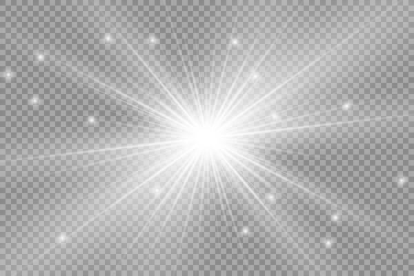 Sunflare burst with shining star fragments