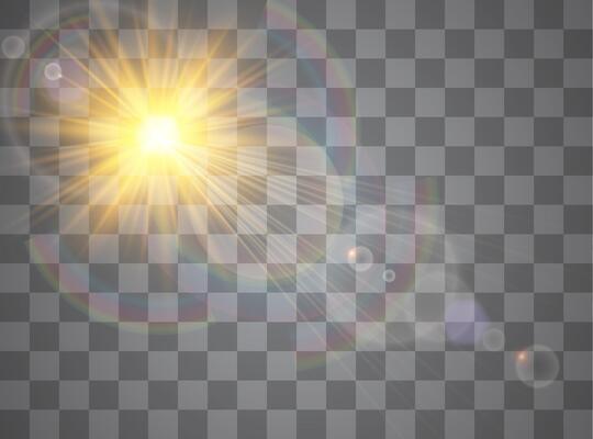 Radiant sunburst with sparkling glow.