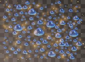 Rain drops isolated on transparent background. vector