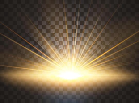 The sun is backlit.