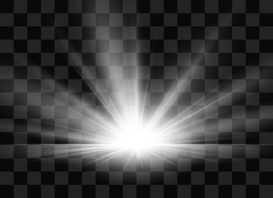 White glowing light explodes on a background.