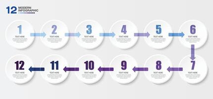 Infographic design with icons and 12 options or steps. vector