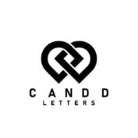 C and D letters loo desin siple vector