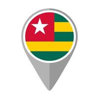 Togo Flag on Location Pin vector