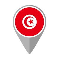 Tunisia Flag on Location Pin vector