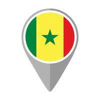 Senegal Flag on Location Pin vector