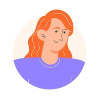 The user icon with a man with long red hair in flat style vector