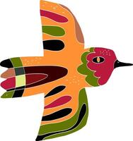 a colorful bird with a black and white pattern vector