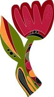 a colorful abstract flower with a leaf shape vector