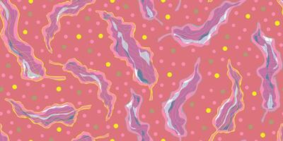 a pink and yellow pattern with dots and lines vector