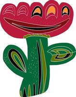 a cactus with a smiley face on it vector