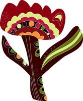 a colorful flower with a leaf and a leaf vector