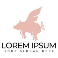 Logo image of a flying pig with wings. vector