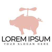 Logo image of a flying pig with wings. vector