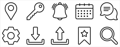 Web Essentials Icon Set Core Line Style Collection for Digital Interfaces vector