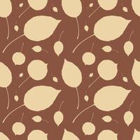 nature elements, autumn leaves seamless pattern, fall cozy pattern, birch leaves vector