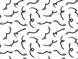 Line movement element seamless pattern. Doodle background with emotion graphic effects, decoration icons. Hand drawn line elements, arrow, emphasis, wind, zigzag, sparkle. Anime emotion, express shape vector