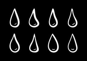 Doodle water drops of different shapes. Hand drawn sketch illustration of droplets or tears. for print, web, mobile and infographics vector