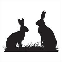 Bunny silhouette sets silhouette on white background vector
