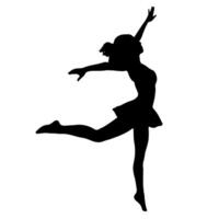 Silhouetted Dancer Leaping on the Beach silhouette on white background vector
