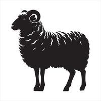 Sheep silhouette isolated on white background vector