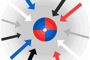 Target with Arrows Symbolizing Focus and Strategy vector