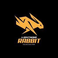 Abstract Geometric Lightning Rabbit Logo Template vector