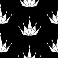 Seamless pattern with crowns. Repeating royal texture. Illustration dark background. vector